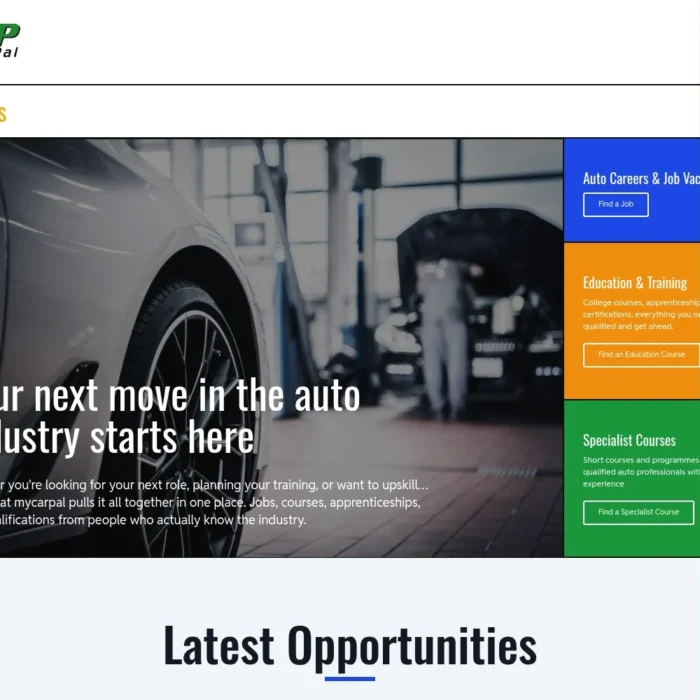 careers.mycarpal.net website shown on desktop