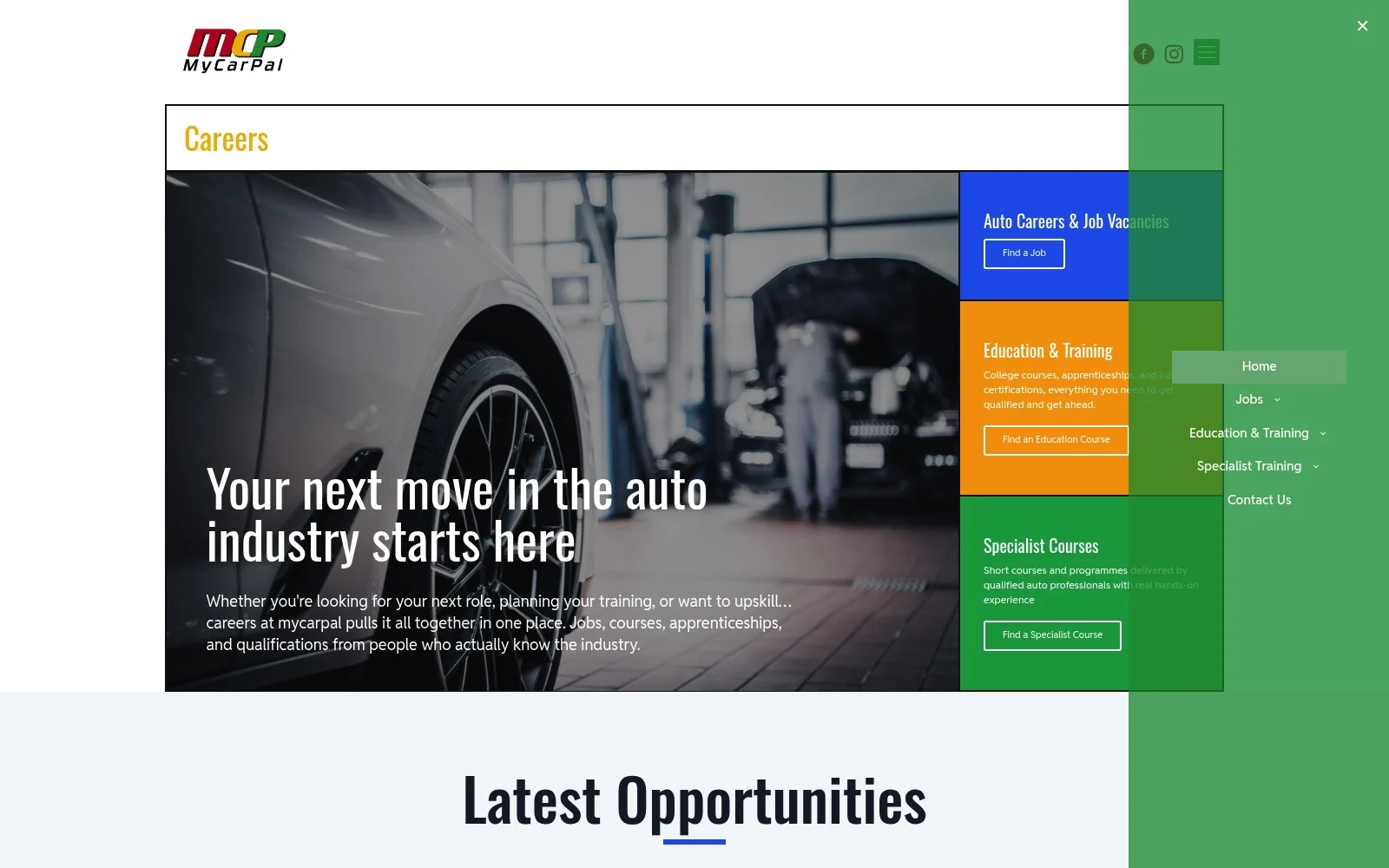 careers.mycarpal.net website shown on desktop
