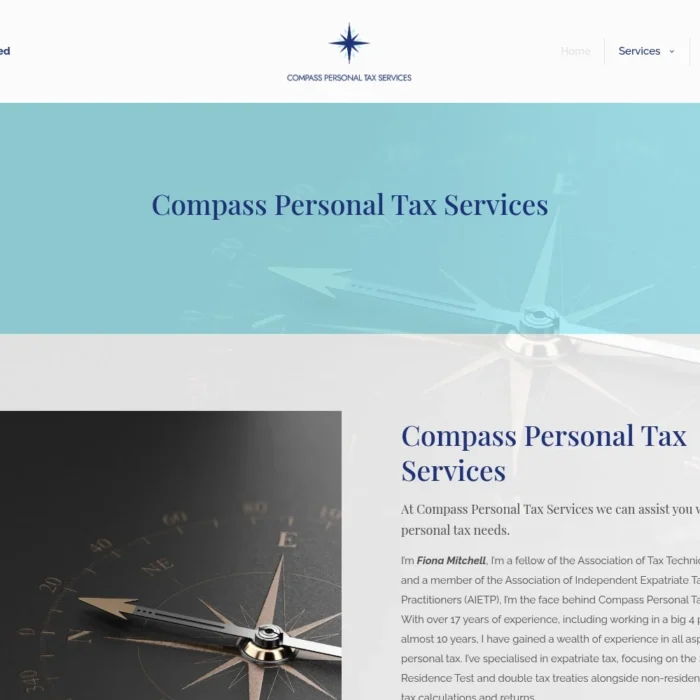 compasspersonaltax.com website shown on desktop
