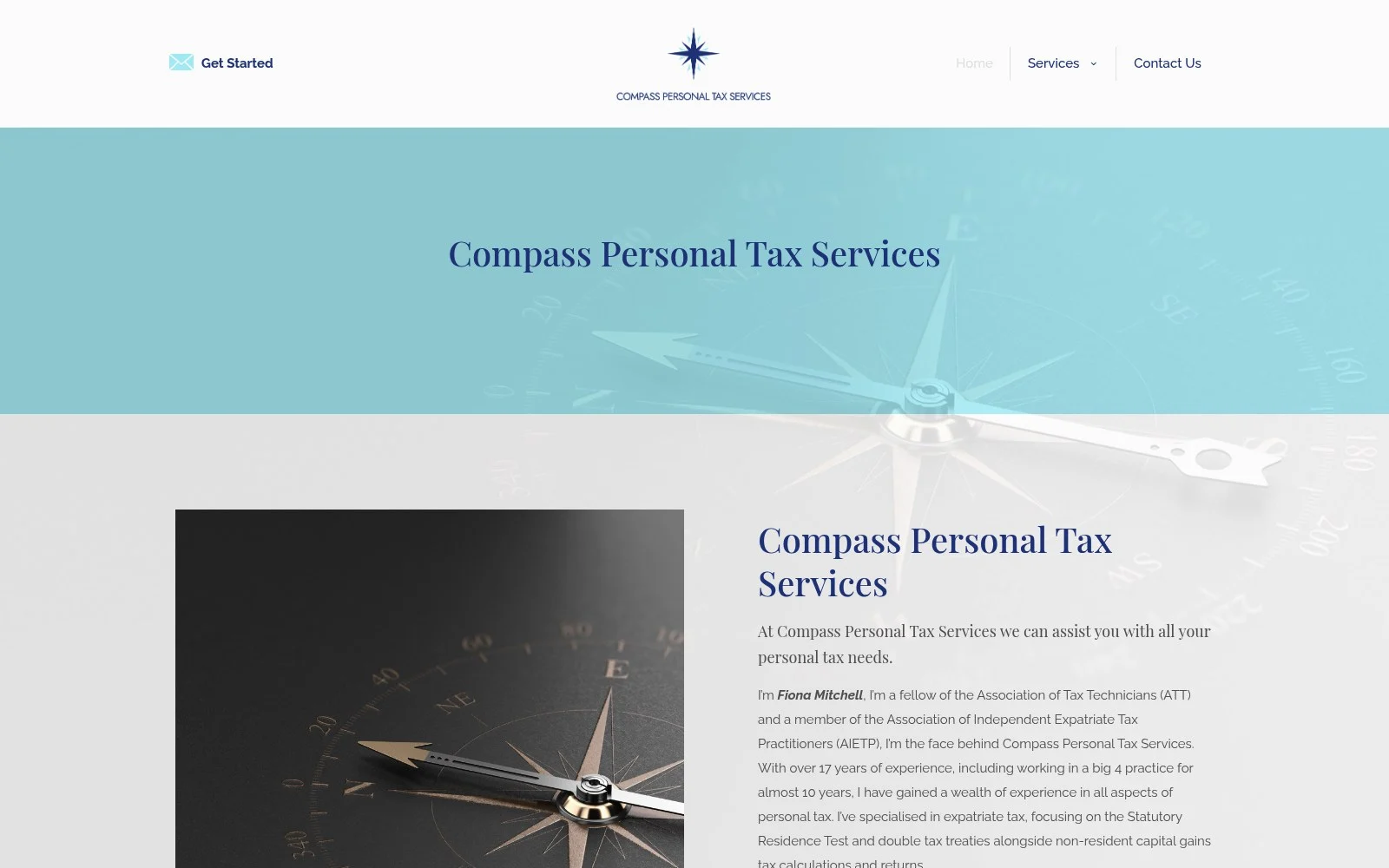 compasspersonaltax.com website shown on desktop