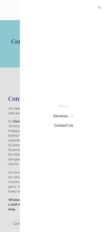 compasspersonaltax.com website shown on mobile