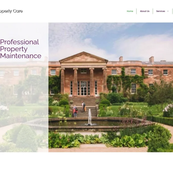 downpropertycare.co.uk website shown on desktop