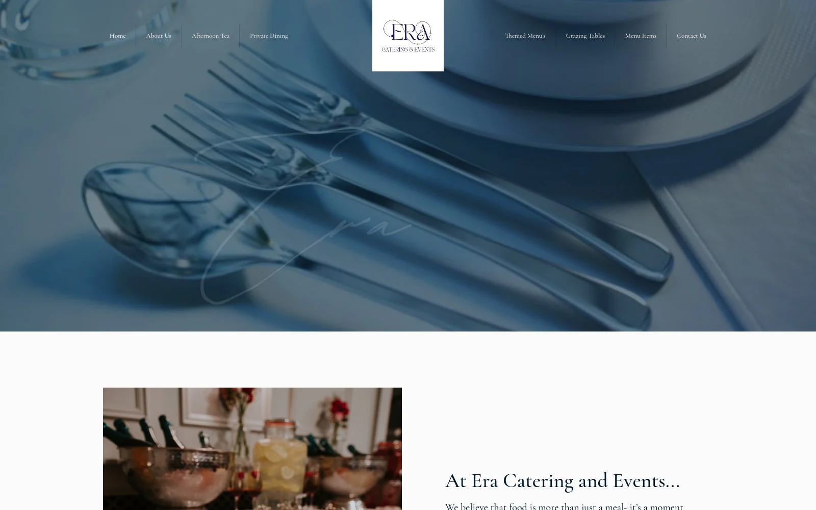 era-cateringandevents.com website shown on desktop