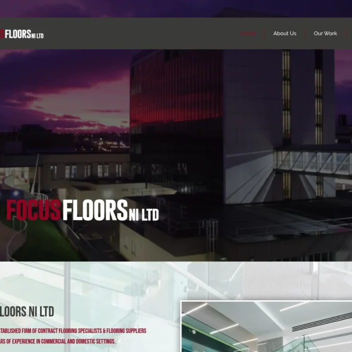 focusfloorsni.com website shown on desktop