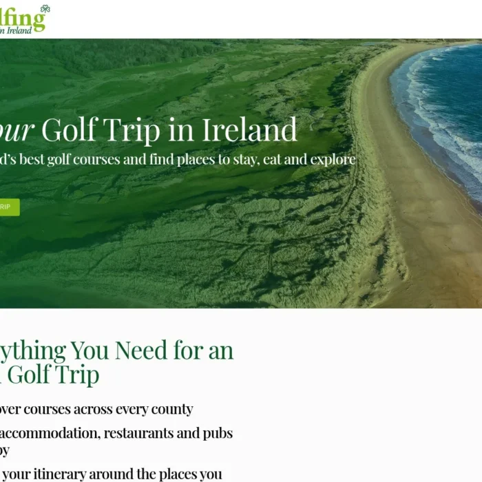 golfinginireland.org website shown on desktop