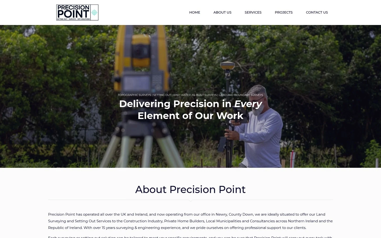precision-point.co.uk website shown on desktop