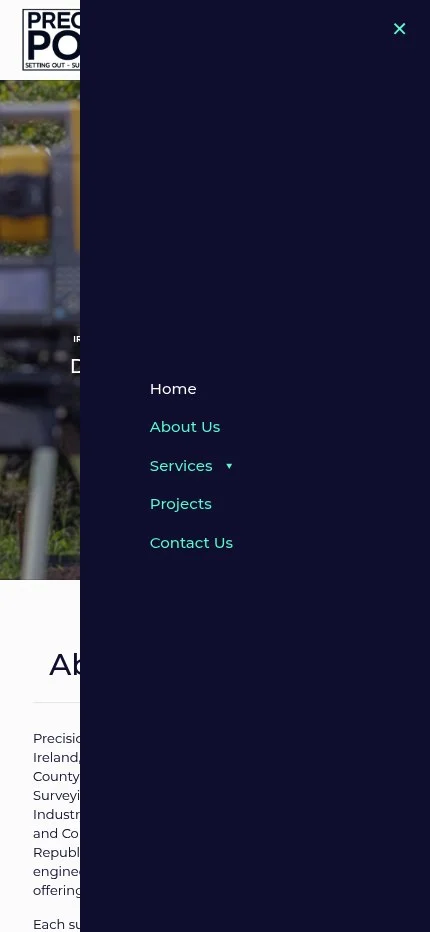 precision-point.co.uk website shown on mobile