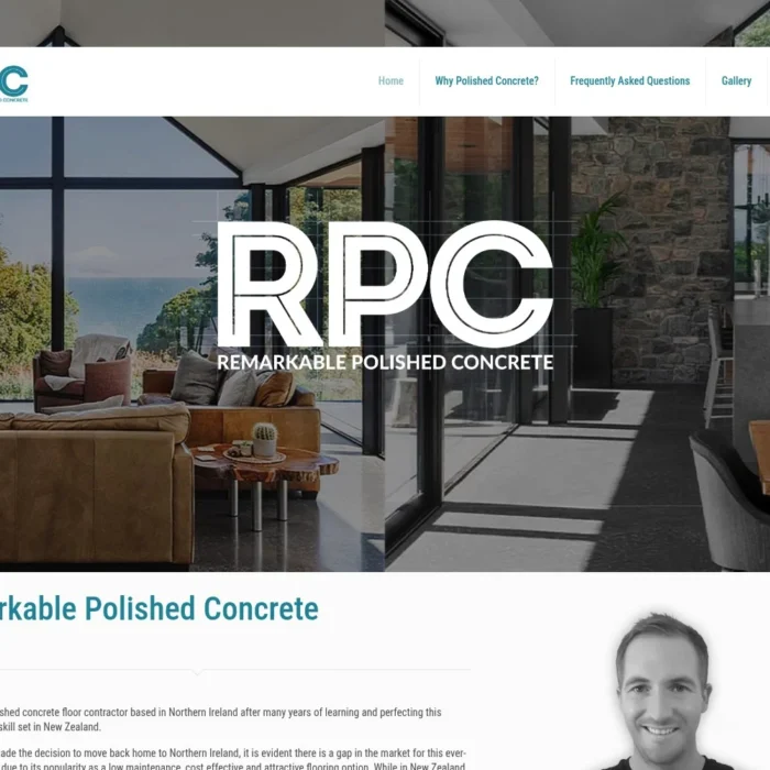 remarkablepolishedconcrete.co.uk website shown on desktop