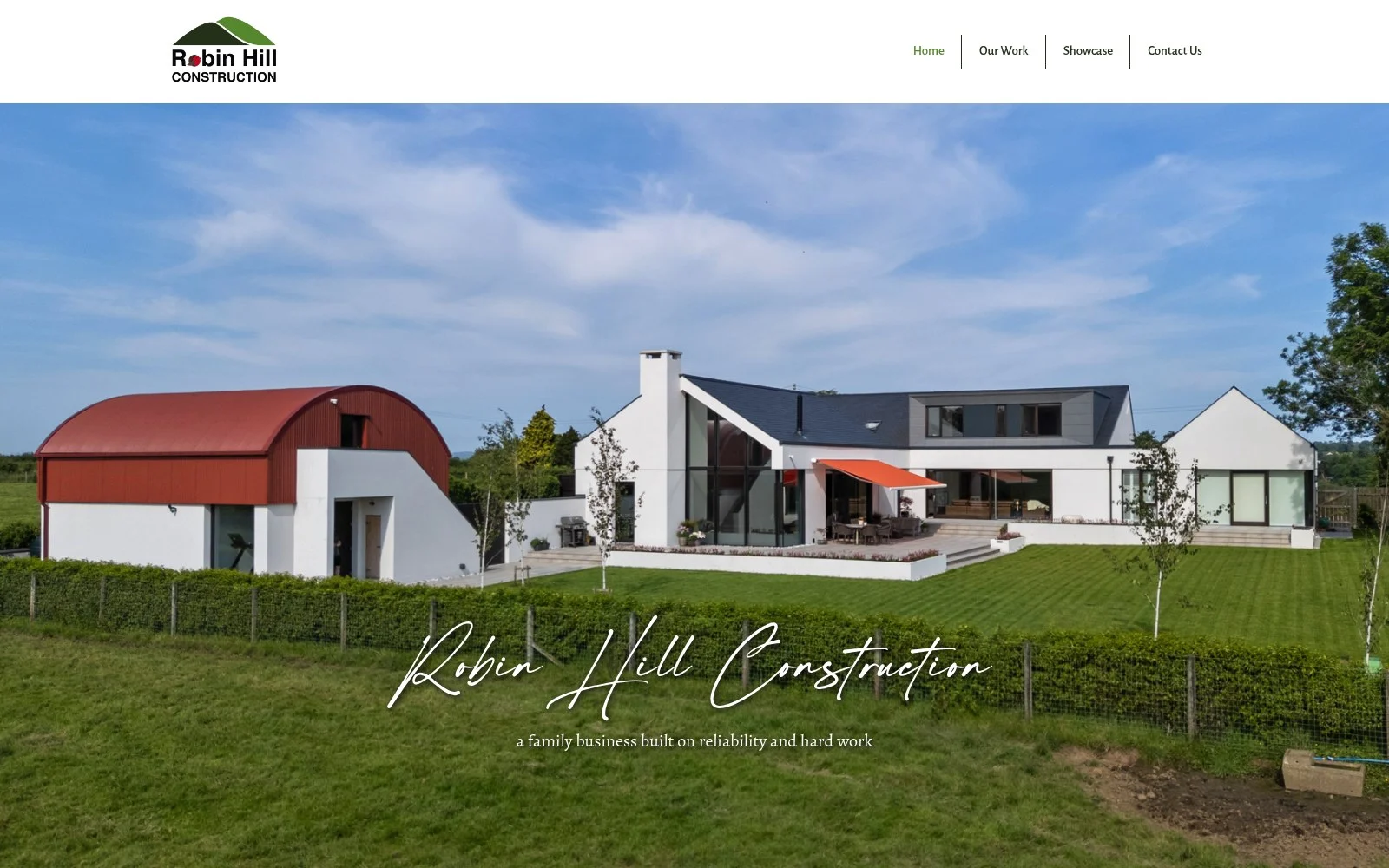 robinhillconstruction.com website shown on desktop