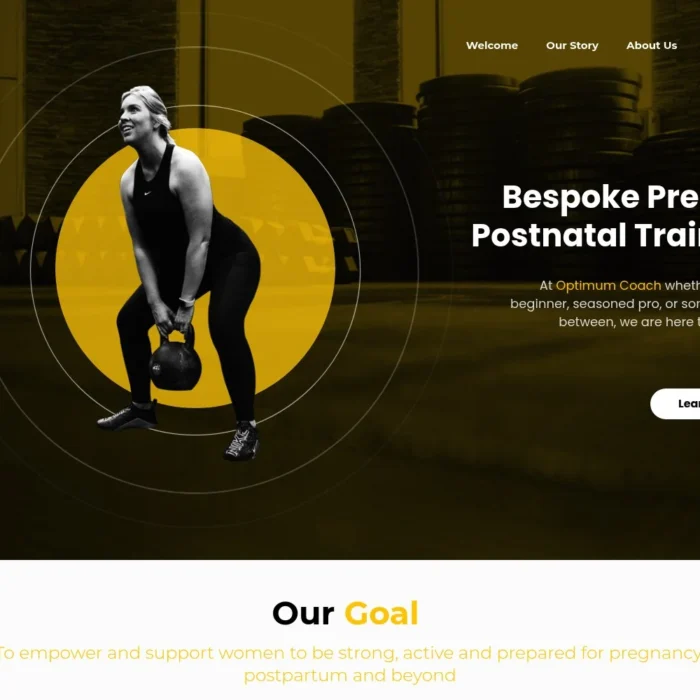 theoptimumcoach.co.uk website shown on desktop