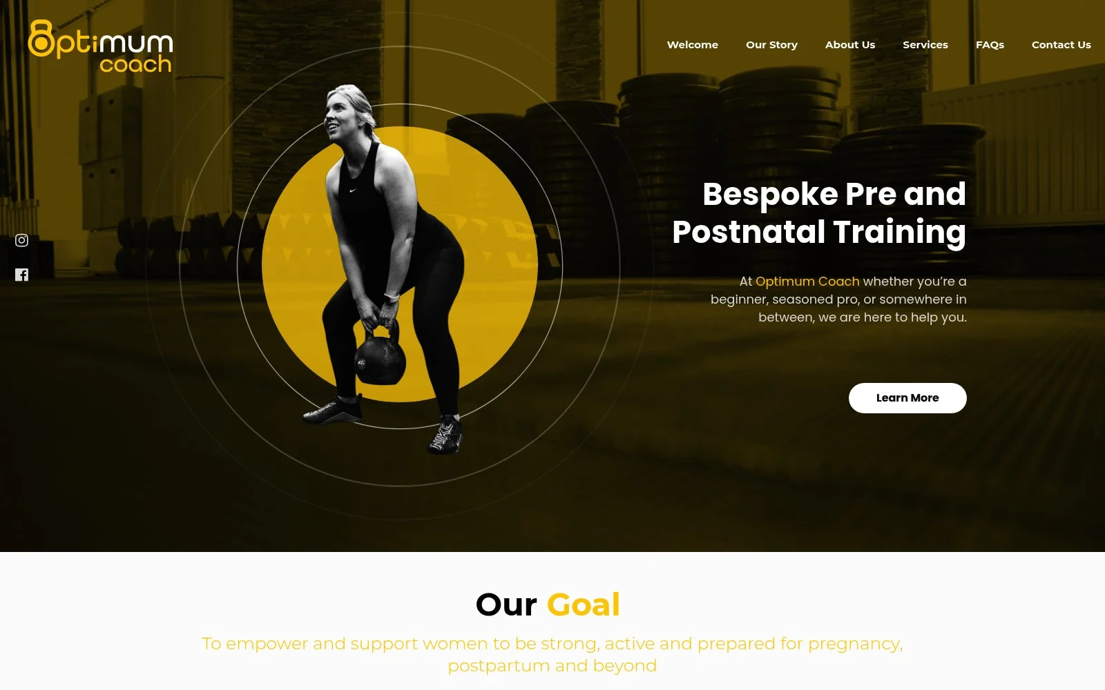 theoptimumcoach.co.uk website shown on desktop