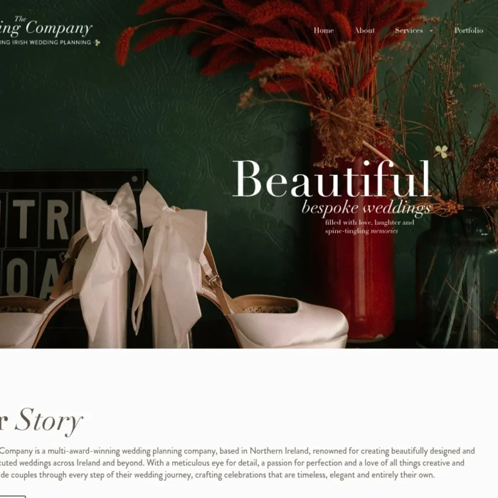 theweddingcompany.ie website shown on desktop