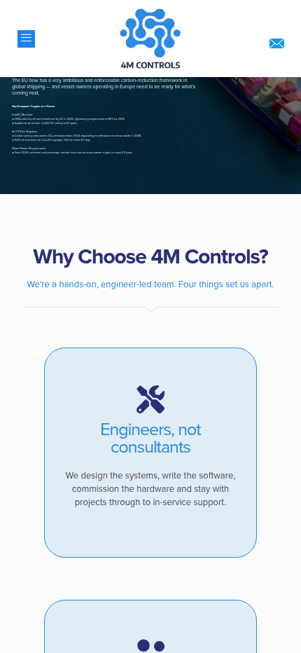 4M Controls responsive website design on mobile