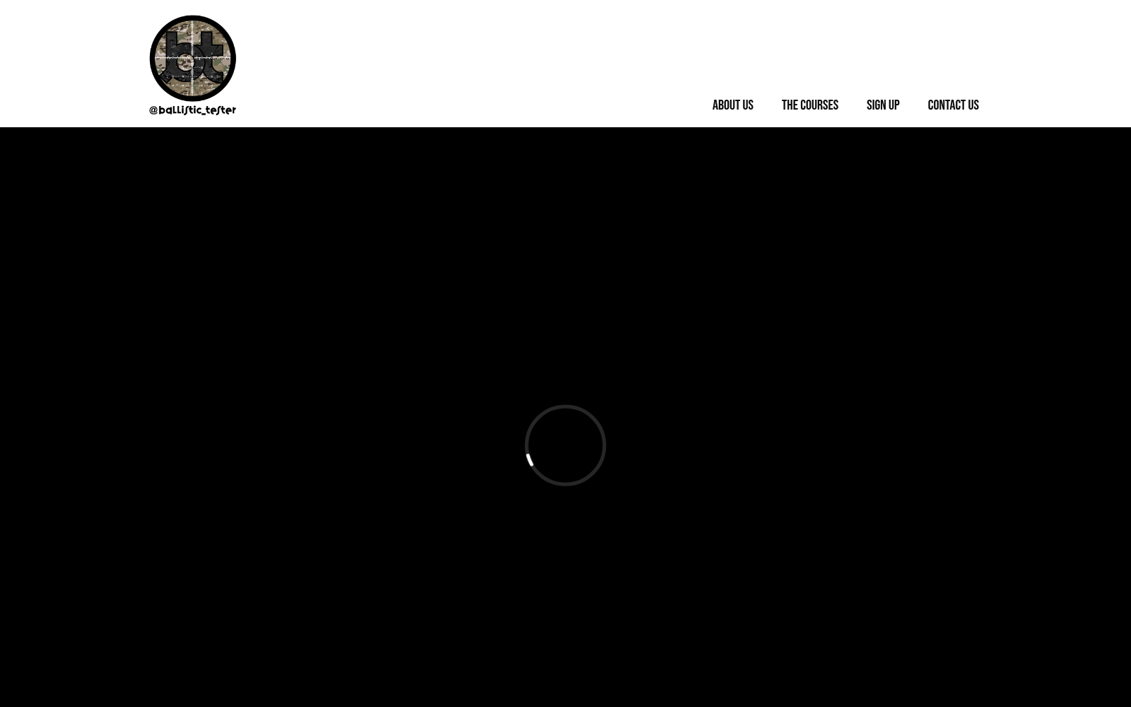 Ballistic Tester website design on desktop