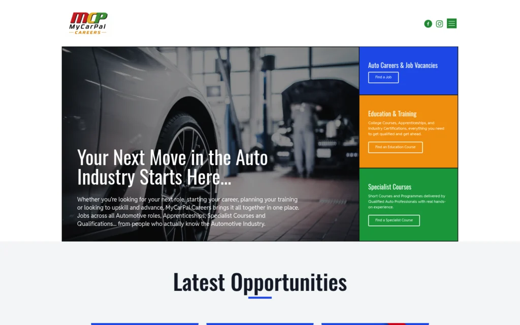 careers.mycarpal.net website shown on desktop