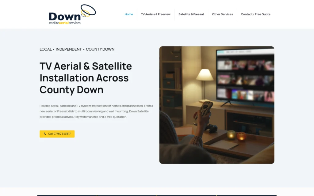 downsat.co.uk website shown on desktop