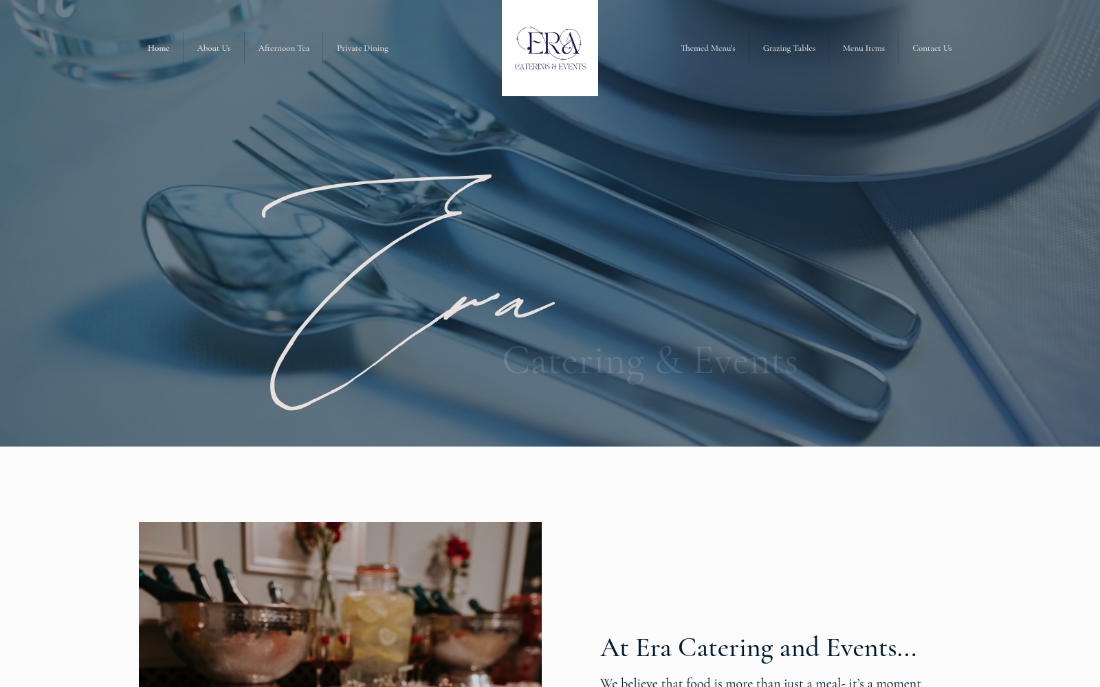ERA Catering & Events website design on desktop