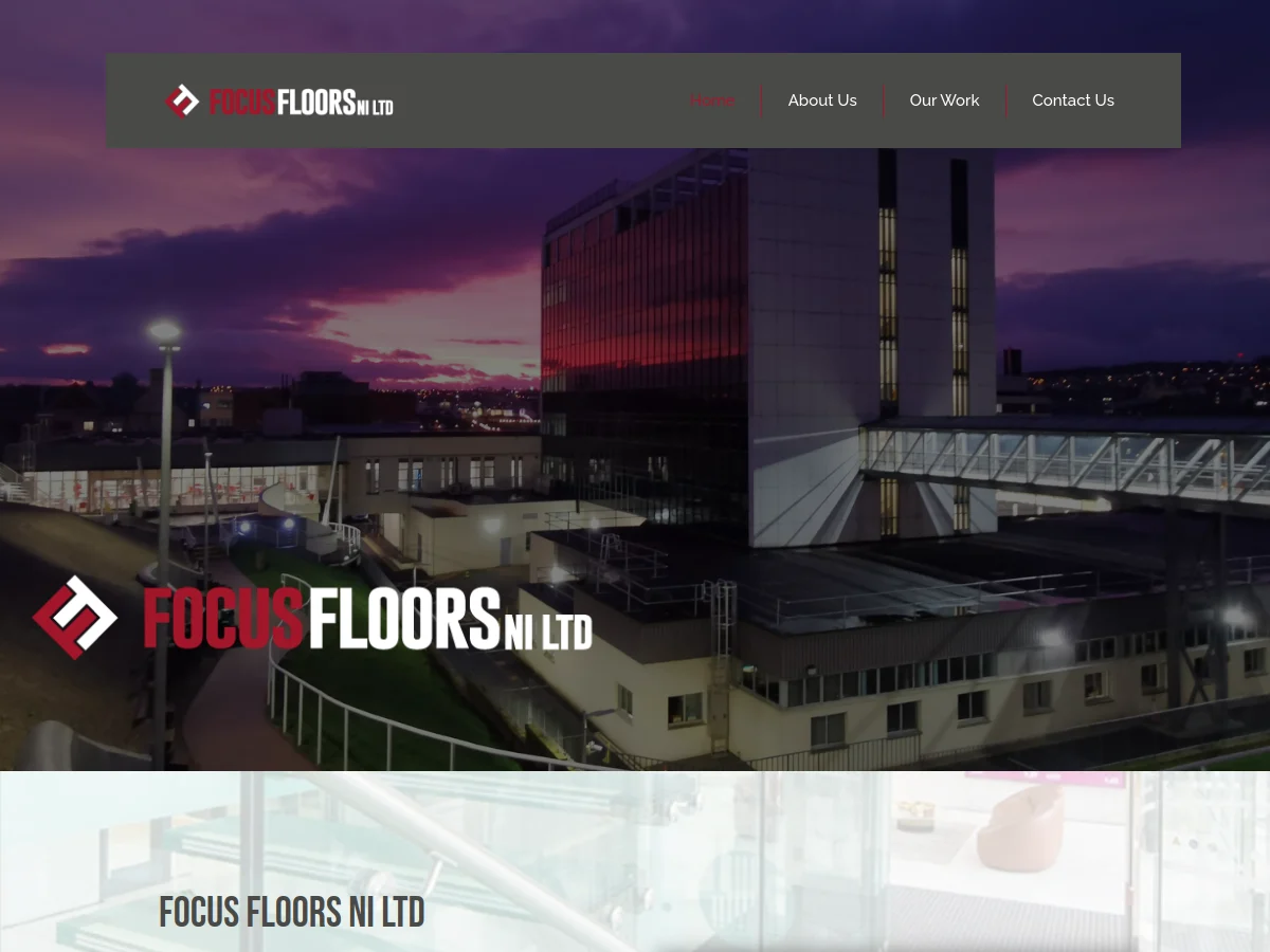 Focus Floors NI website design on desktop