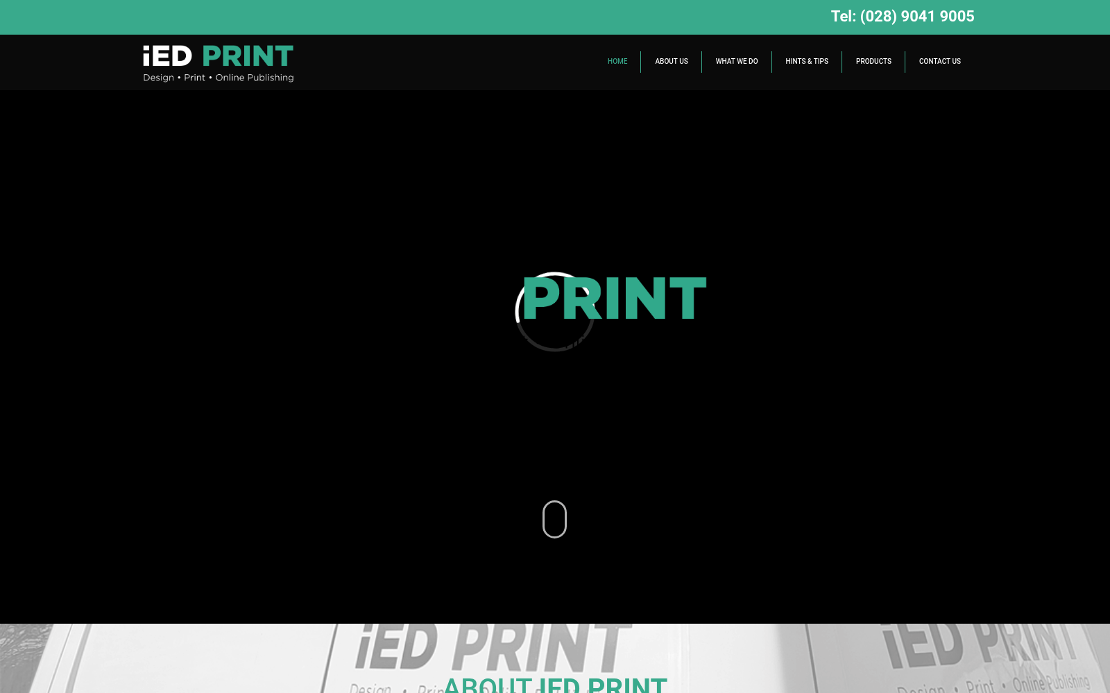 IED Print website design on desktop