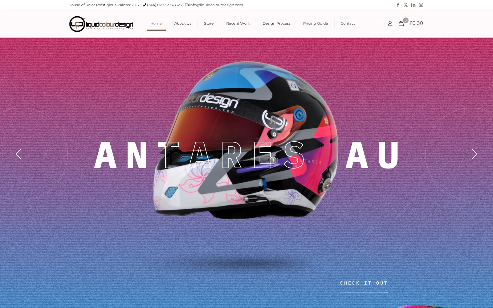 Liquid Colour Design website shown on desktop