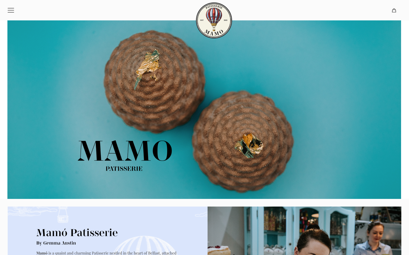 mamopatisserie.com website shown on desktop