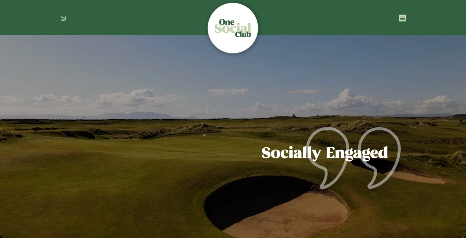 One Social Club website shown on desktop