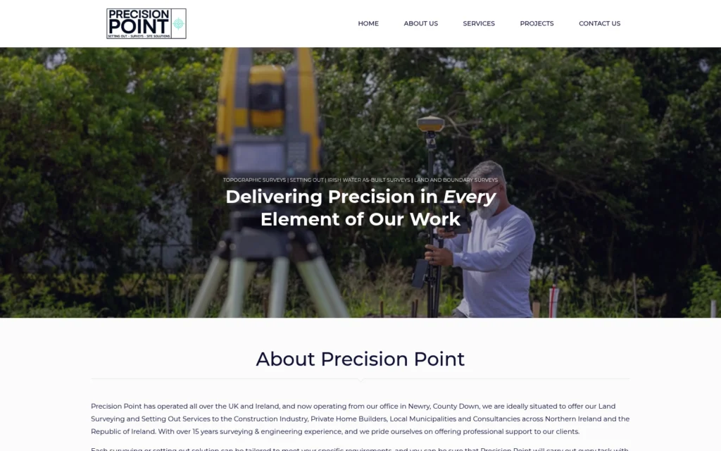 precision-point.co.uk website shown on desktop