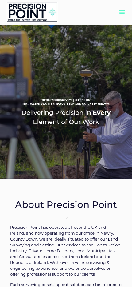 Precision Point responsive website design on mobile