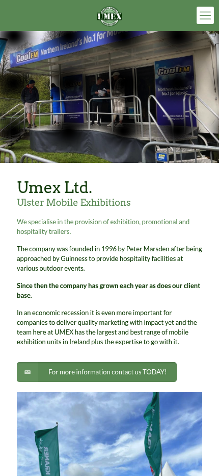 UMEX Hire responsive website design on mobile