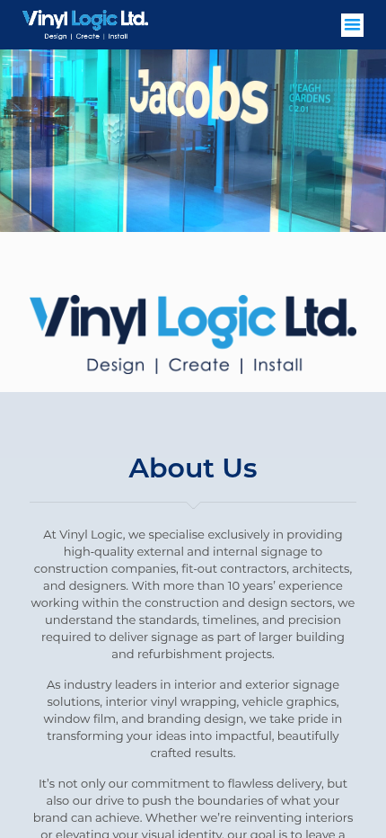 Vinyl Logic responsive website design on mobile